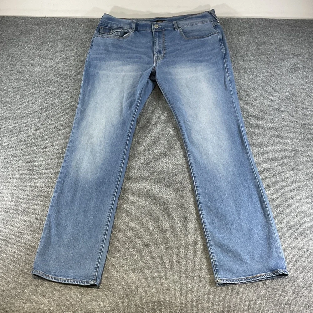 True Religion Ricky Relaxed Straight Jeans Mens 40x34 Blue Stretch Denim Pants